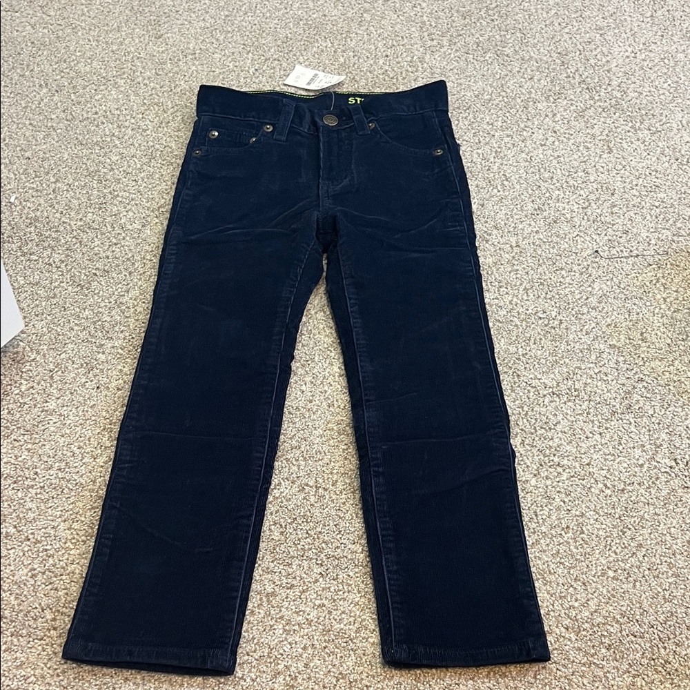 NWT crewcuts Navy Kids Corduroy Pants adjustable waist sz 5